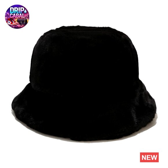 Faux Fur Winter Bucket Hat for Women, Warm Fuzzy Hat